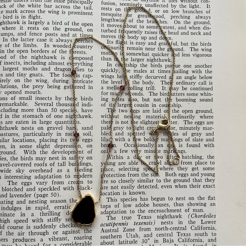 Garnet Slice Gold Plated Necklace